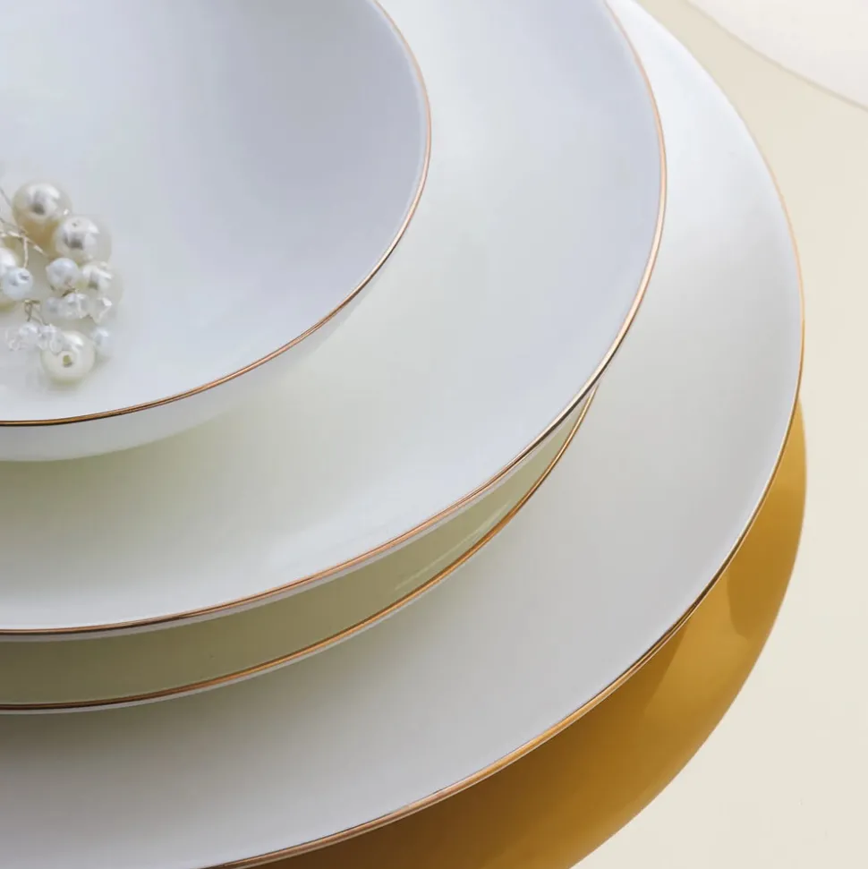 Karaca Fine Pearl Extra Chanak 62-Teiliges 12-Personen Geschirrset Gold