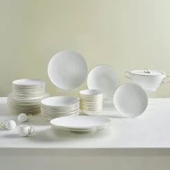 Karaca Fine Pearl Extra Chanak 55-teiliges Tafelservice für 12 Personen, Gold