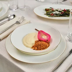 Karaca Fine Pearl Extra Chanak 55-teiliges Tafelservice für 12 Personen, Gold