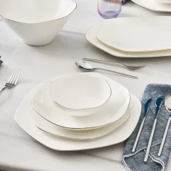 Karaca Fine Pearl Extra Hexagon, 61-teiliges 12-Personen-Geschirrset