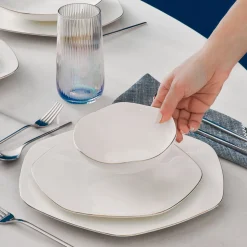 Karaca Fine Pearl Extra Hexagon, 61-teiliges 12-Personen-Geschirrset