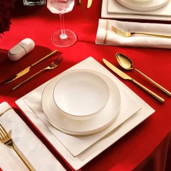 Karaca Fine Pearl Extra Nish 62-Teiliges 12-Personen Geschirrset Platin