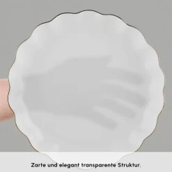 Karaca Fine Pearl Extra Shell 58 Stück 12 Sitzer Dinner Set Gold