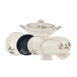 Karaca Fine Pearl Extra Selva 62-teiliges Geschirrset für 12 Personen