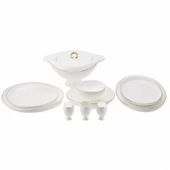 Karaca Fine Pearl Extra Wilderness 62-Teiliges 12-Personen Geschirrset Gold