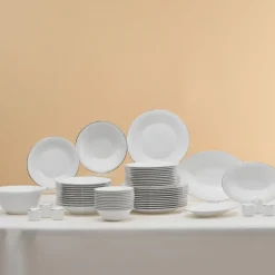 Karaca Fine Pearl Fame 58-teiliges Tafelservice für 12 Personen, Platin