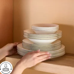 Karaca Fine Pearl Fame 58-teiliges Tafelservice für 12 Personen, Platin