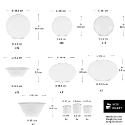 Karaca Fine Pearl Fame 58-teiliges Tafelservice für 12 Personen, Gold