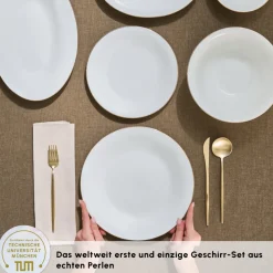 Karaca Fine Pearl Fame 58-teiliges Tafelservice für 12 Personen, Gold