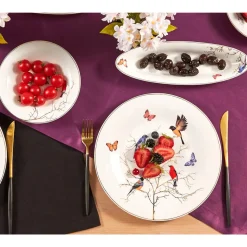 Karaca Fine Pearl Grace Black 26-teiliges Frühstücksset und Servierschalen