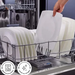 Karaca Fine Pearl Helen 58-teiliges Tafelservice für 12 Personen – Eckiges Perlendesign