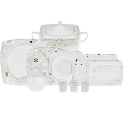 Karaca Fine Pearl Lyria 62-teiliges Geschirrset für 12 Personen