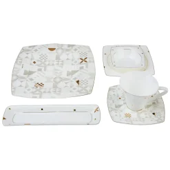 Karaca Fine Pearl Lyria 62-teiliges Geschirrset für 12 Personen