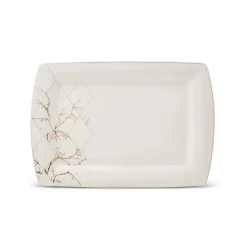 Karaca Fine Pearl Midnight 62 teiliges Geschirrset Quadrat Perlmutt für 12 Personen