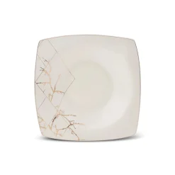 Karaca Fine Pearl Midnight 62 teiliges Geschirrset Quadrat Perlmutt für 12 Personen