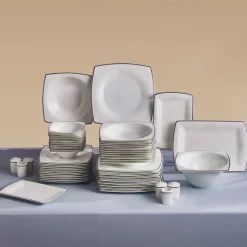 Karaca Fine Pearl Neklus 58-Teiliges 12-Personen Geschirrset Platin