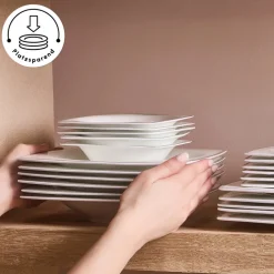 Karaca Fine Pearl Neklus 58-Teiliges 12-Personen Geschirrset Platin