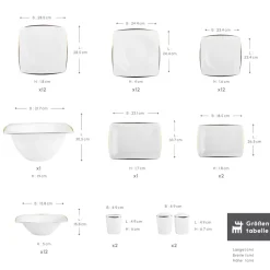 Karaca Fine Pearl New Agate 58-Teiliges 12-Personen Geschirrset Gold