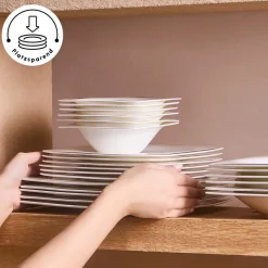 Karaca Fine Pearl New Agate 58-Teiliges 12-Personen Geschirrset Gold