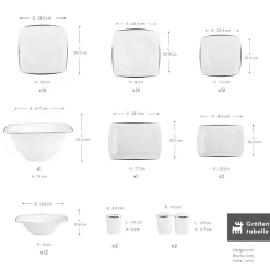 Karaca Fine Pearl New Agate 58-Teiliges 12-Personen Geschirrset Platin