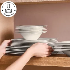 Karaca Fine Pearl New Agate 58-Teiliges 12-Personen Geschirrset Platin