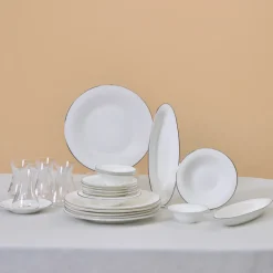 Karaca Fine Pearl New Fame Frühstücksset für 6 Personen, 26-teilig – Platin