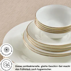 Karaca Fine Pearl New Fame Frühstücksset für 6 Personen, 26-teilig – Gold