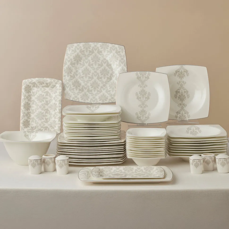 Karaca Fine Pearl Paris 58-teiliges Tafelservice für 12 Personen