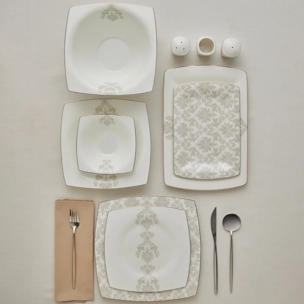 Karaca Fine Pearl Paris 58-teiliges Tafelservice für 12 Personen