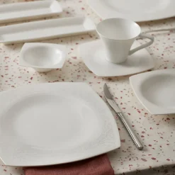 Karaca Fine Pearl Roma 26-Teiliges 6-Personen Frühstücksset Quadrat