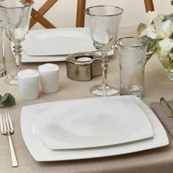 Karaca Fine Pearl Valentina 62 Pieces Pearl Dinnerware Square, Service for 12