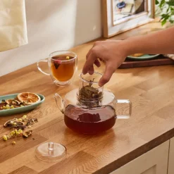 Karaca Flache Borosilikatglas-Teekanne