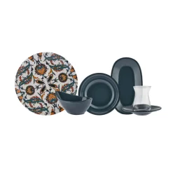 Karaca Flevo 26 Teile für 6 Personen Porzellan Frühstücks-/Service-Set