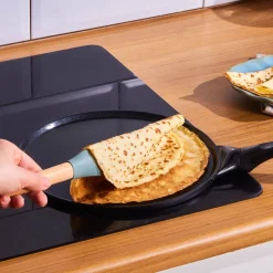 Karaca Fluffy Antihaft-Induktionspfanne mit Keramikbeschichtung für Crêpes und Pfannkuchen, 26 cm, schwarz