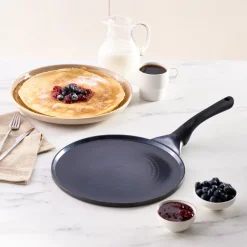 Karaca Fluffy Antihaft-Induktionspfanne mit Keramikbeschichtung für Crêpes und Pfannkuchen, 26 cm, schwarz