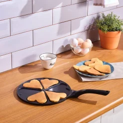 Karaca Fluffy Love Antihaft-Pfannkuchenpfanne mit Induktionskeramikbeschichtung, 26 cm, schwarz