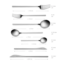 Karaca Focus 84-teiliges Besteckset für 12 Personen Mit Box