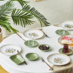 Karaca Foliage 25 Teile für 6 Personen Porzellan Frühstück/Service Set