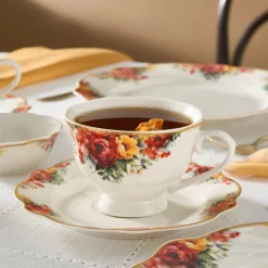 Karaca Forever Bone Amarose 26-teiliges Frühstücksset