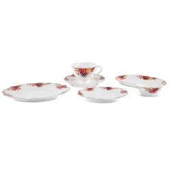 Karaca Forever Bone Amarose 26-teiliges Frühstücksset