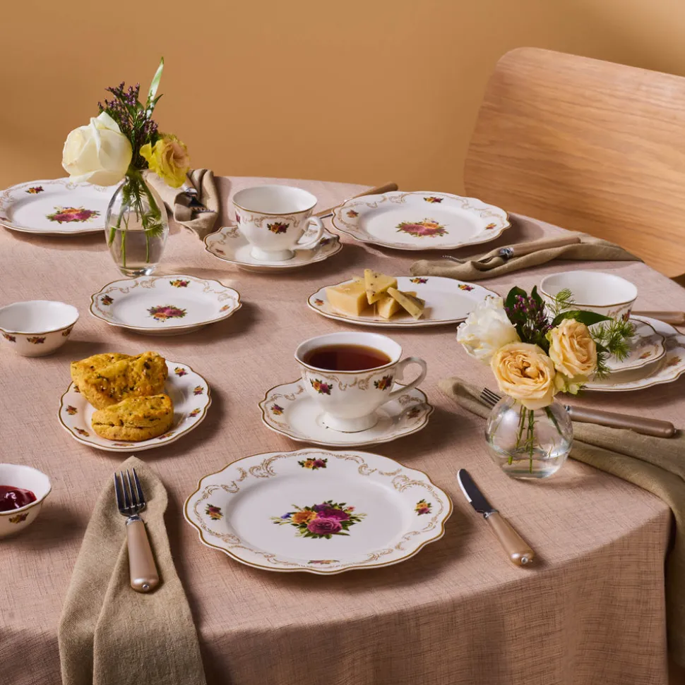 Karaca Forever Bone Antique Gold 26-teiliges Frühstücksset