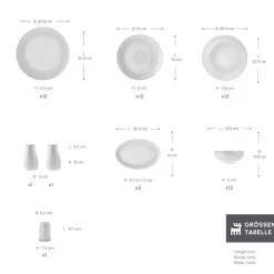 Karaca Forever Bone Arte 53-Teiliges 12-Personen Geschirrset