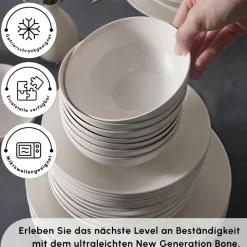 Karaca Forever Bone Arte 53-Teiliges 12-Personen Geschirrset