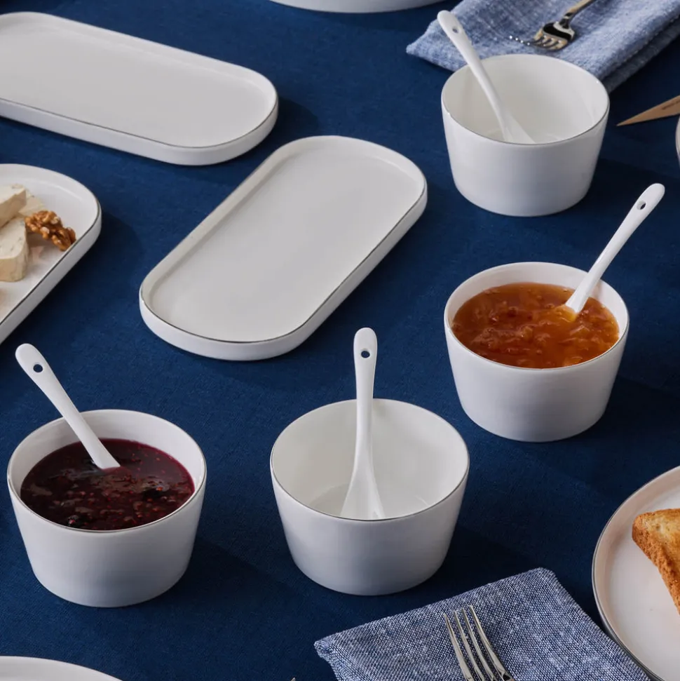 Karaca Forever Bone Bomo 22-teiliges Frühstücksset für 6 Personen – Platin