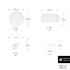 Karaca Forever Bone Bomo 22-Teiliges 6-Personen Frühstücksset