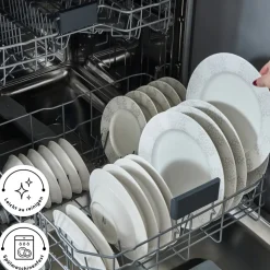 Karaca Forever Bone China New Olio 53-teiliges Tafelservice für 12 Personen, Weiß