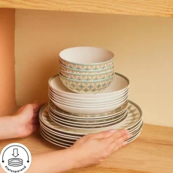 Karaca Forever Bone Dorothy, 53-teiliges Tafelservice für 12 Personen