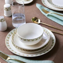 Karaca Forever Bone Emerald, 53-teiliges Tafelservice für 12 Personen
