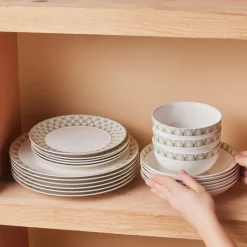 Karaca Forever Bone Emerald, 53-teiliges Tafelservice für 12 Personen