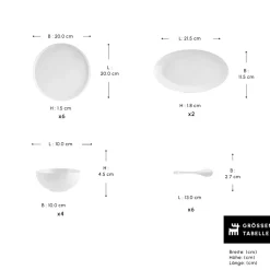 Karaca Forever Bone Fika 22-Teiliges 6-Personen Frühstücksset
